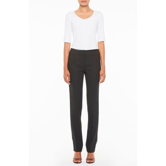 Emporio Armani Womens Black Zippered Straight leg Formal Pants Size: 44